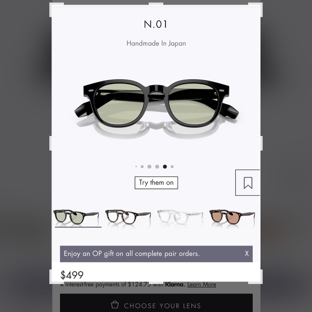 Oliver peoples glasses N.01